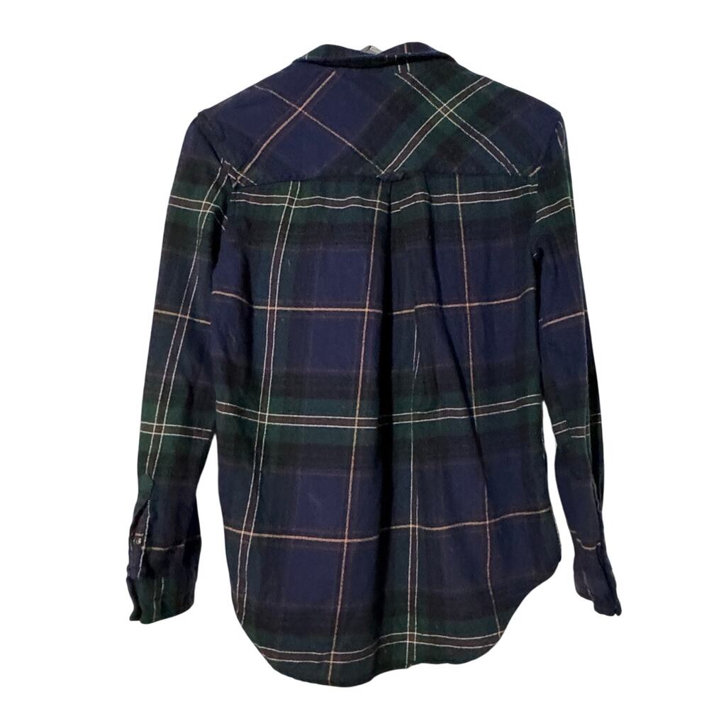BDG Urban Outfitters Plaid Flannel Shirt XS Blue Green Button Front Cotton - Picture 4 of 8